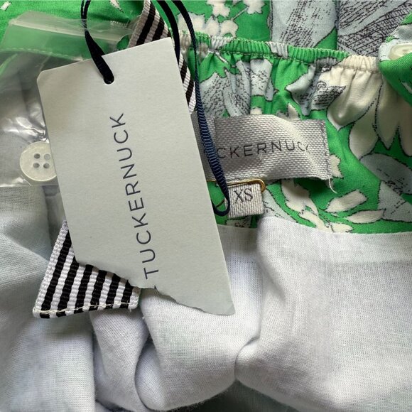 Tuckernuck Size XS Green Floral Low Back Pinafore Fit and Flare Mini Sundress - Picture 8 of 16